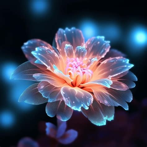 A flower that is glowing in the dark | Premium AI-generated image