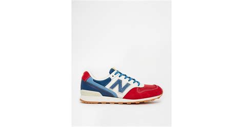 New Balance 996 Suede Red White Blue Sneakers | Lyst