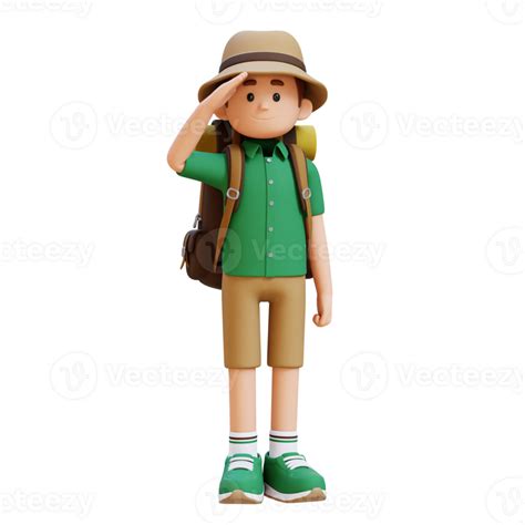 3d Traveller Character Salute Pose 47308338 Png