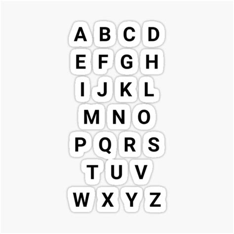 A To Z Alphabet Sticker Pack Sticker For Sale By Binsagar Redbubble