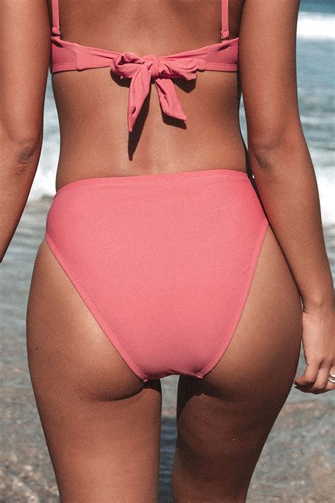 Luminescent Cheeky High Leg High Waist Bikini Bottom Cupshe Nz