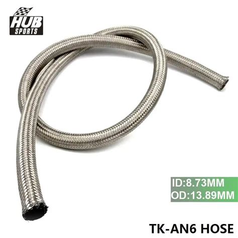 An 6 An6 Stainless Steel Braided Rubber Fuel Oil Hose 1 Metre Hu An6