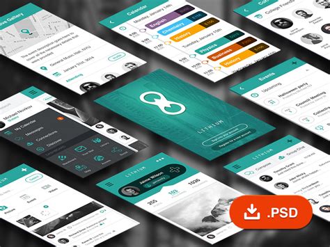 Free Social Network Mobile App UI Kit Free PSD At FreePSD Cc