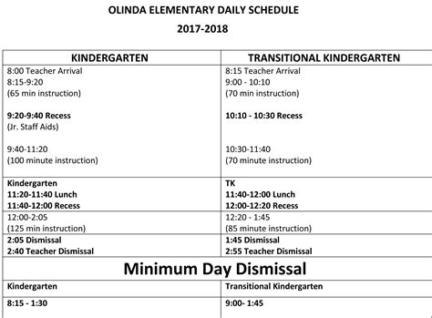 tk  kindergarten registration olinda elementary pta