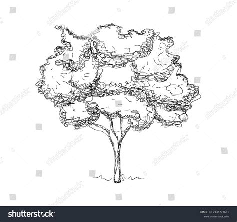 Sketch Tree Vector Image Isolated Black Stock Vector (Royalty Free) 2145777651 | Shutterstock