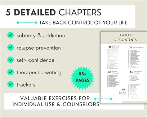 Addiction Recovery Workbook Printable Sobriety Worksheets Etsy