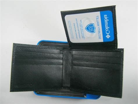 Columbia Mens Bifold Leather Rfid Security Wallet Black