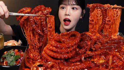 Sub맵칼한 낙지철판볶음 먹방 소면사리 왕창 넣고 낙지돌솥알밥까지 한식 꿀조합 집밥 리얼사운드 Spicy Stir Fried