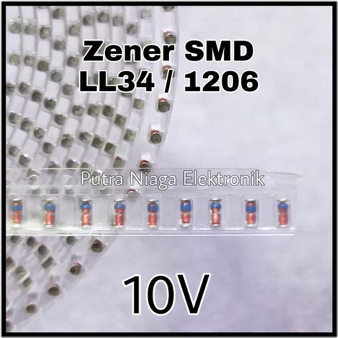 Jual Zener SMD 10V Dioda LL34 Size 1206 0 5W 10Volt 1 2W 0 5W Kota