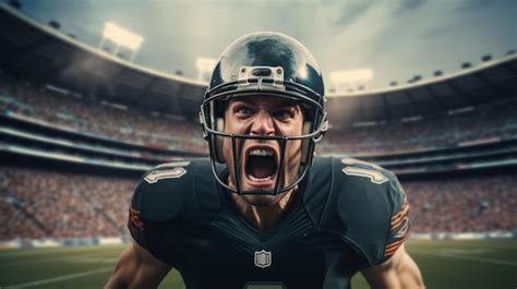 Premium Ai Image American Football Player Celebrating Victory And