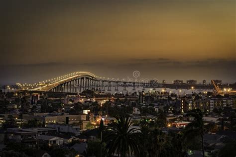 CORONADO BRIDGE at SUNSET SAN DIEGO, CALIFORNIA Stock Photo - Image of ...