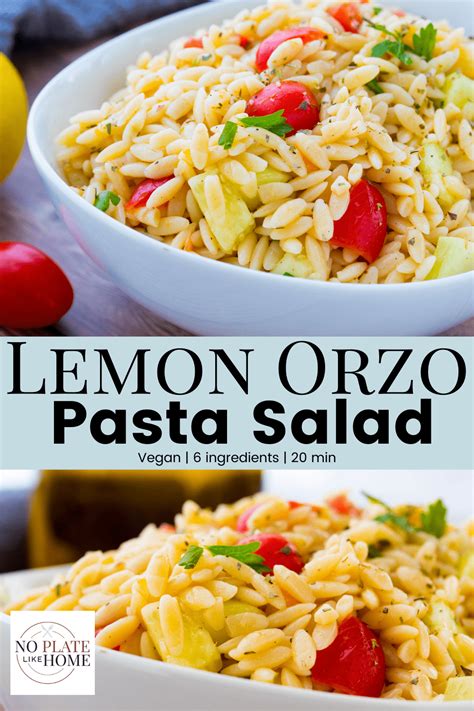 Lemon Orzo Pasta Salad No Plate Like Home