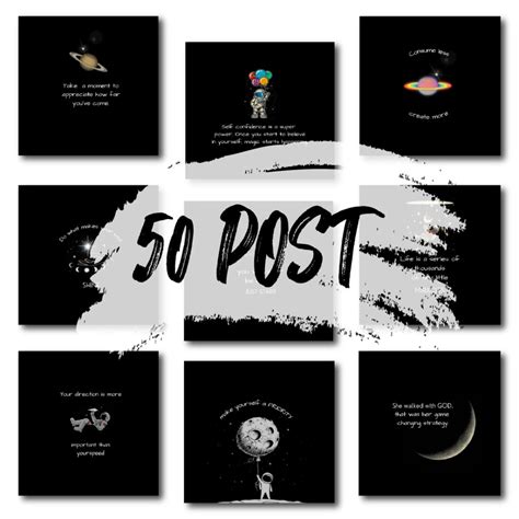 Instagram Post Quotes Template Galaxy Universe Edition - MasterBundles