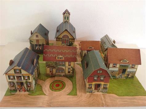 Paper Toys Mcloughlin Bros Victorian Miniature Village With 8