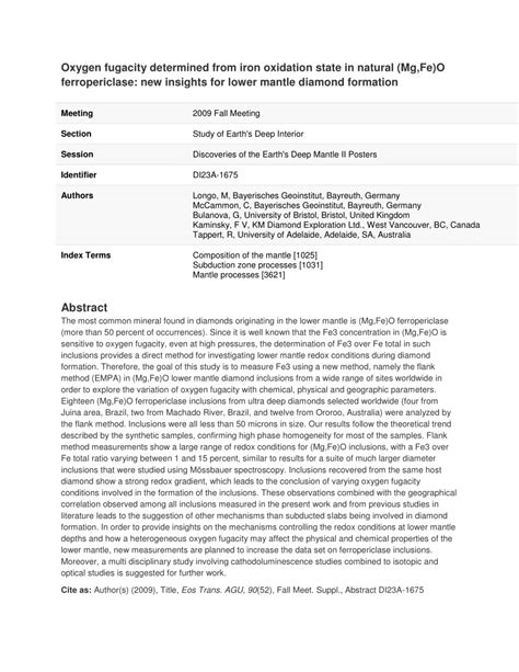 PDF Iron Oxidation State In Mg Fe O Calibration Of The Flank Method