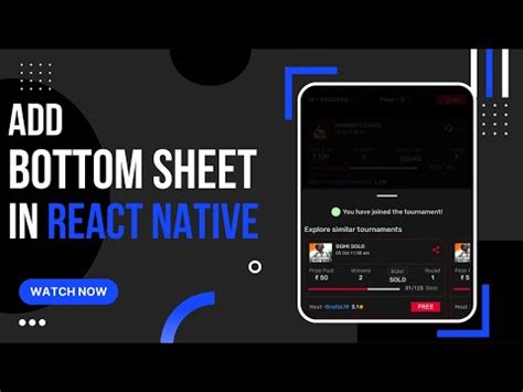 Making The Bottom Sheet Modal Using React Native Youtube