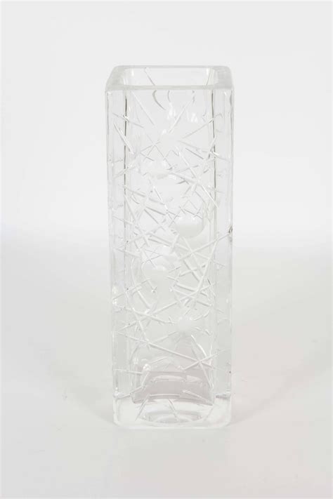 Cut Glass Square Vase At 1stdibs