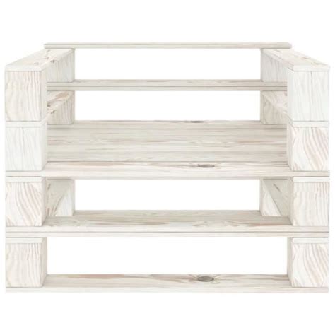 Fauteuil Palette De Jardin Bois Blanc Salalis Sp Cdiscount