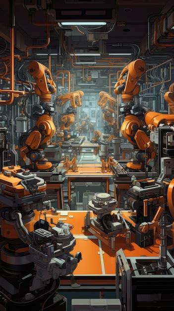 Premium Photo Robotic Arm Assembly Line Wallpaper For The Phone