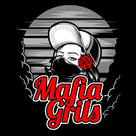 mafia girl wearing cap and rose .vector hand drawing,Shirt designs, biker, disk jockey ...