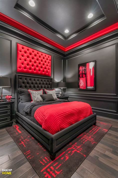 Bold Red & Black Modern Bedroom Ideas