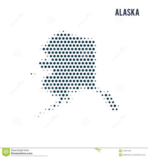 Mapa Punteado De Alaska Aislado En El Fondo Blanco Stock de ilustración