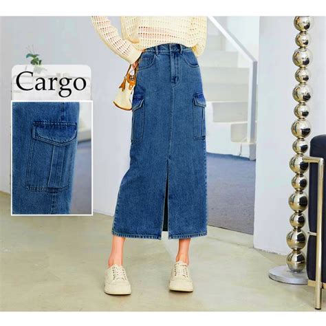 Jual Rok Jeans Wanita Rok Korean Style Rok Jeans Panjang Rok Jeans