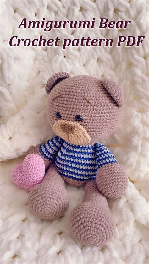 Amigurumi Bear Teddy Crochet Pattern Crochet Pattern Pdf Etsy