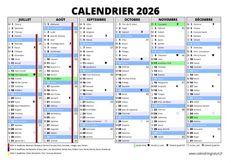 Calendrier 2026