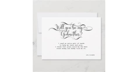 Will You Be My Godmother Proposal Card Zazzle