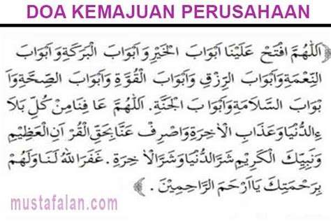 Bacaan Doa Untuk Kemajuan Perusahaan Dan Bisnis Mustafalan