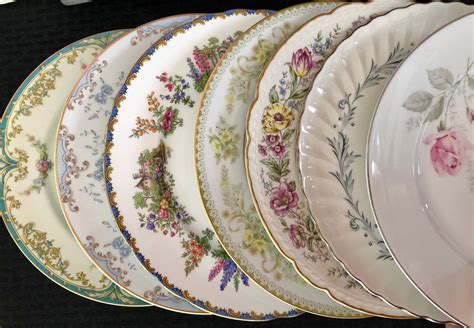 Mismatched China Plates Vintage Dinner Plates Dinnerware Etsy