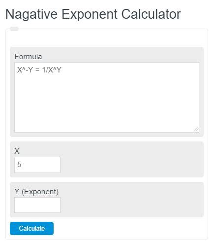 Negative Exponent Calculator - Calculator Academy