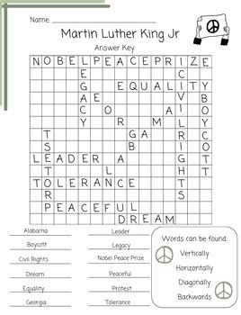 Martin Luther King Jr Word Search Freebie By Danielle Smith TPT