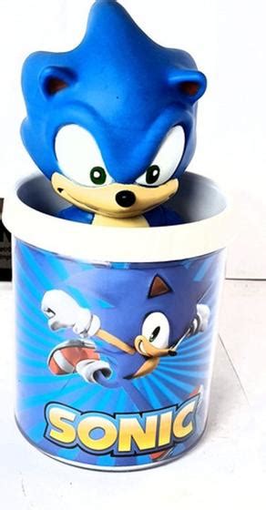 Boneco Sonic Azul Classico Caneca Personalizada Kit Bonecos