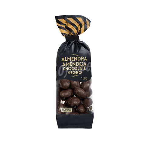 Hacendado Almendra bañada chocolate negro Paquete 150 g