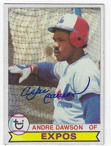 Autographed ANDRE DAWSON Montreal Expos 1979 Topps Card Main Line