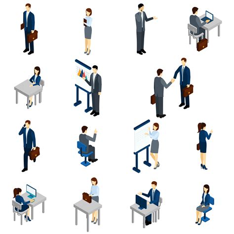 Business People Isometric Set Vector Art At Vecteezy