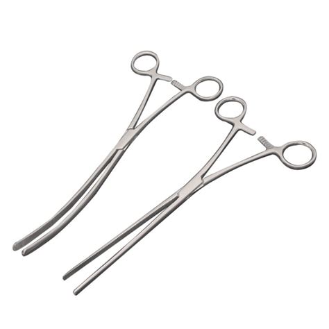 Stainless Steel Bowel Clamps Intestinal Forceps Straight Curved