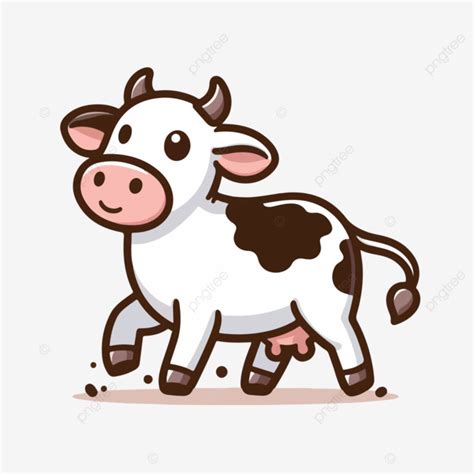 Vector Cute Cartoon Cow Illustration Cow Cow Cartoon Cartoon Png And