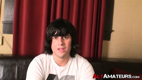 Long Haired Alternate Amateur Is Stroking His Enormous Dick