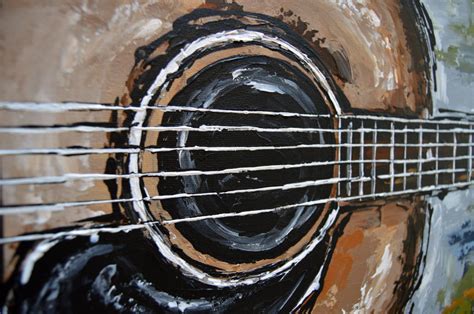 Guitar Art Guitar Painting Music Art Large Guitar Art Gift - Etsy