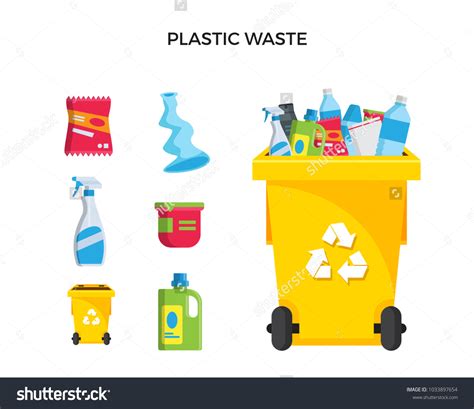 Modern Yellow Recycle Plastic Waste Garbage Stock Vector Royalty Free