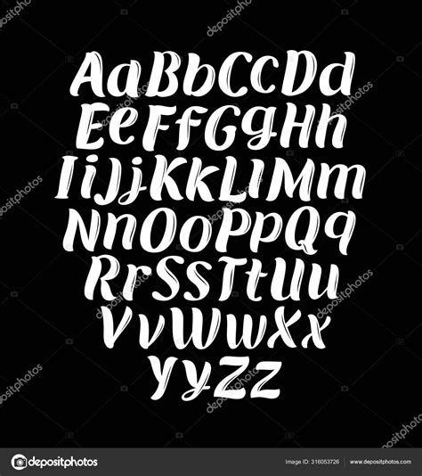 Hand Drawn Typeface Set Typography Alphabet Vector Illustration Stock