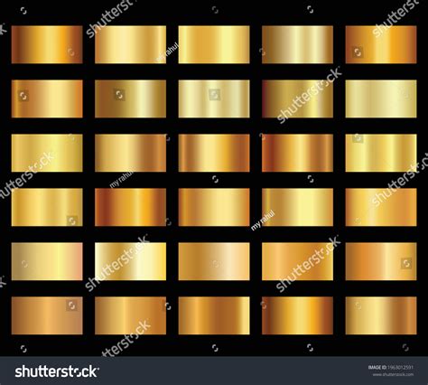 Golden Colour Swatches Goldgolden Gradientpatterntemplate Colors