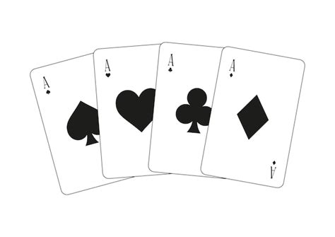 Premium Vector | Black and white set of ace playing cards