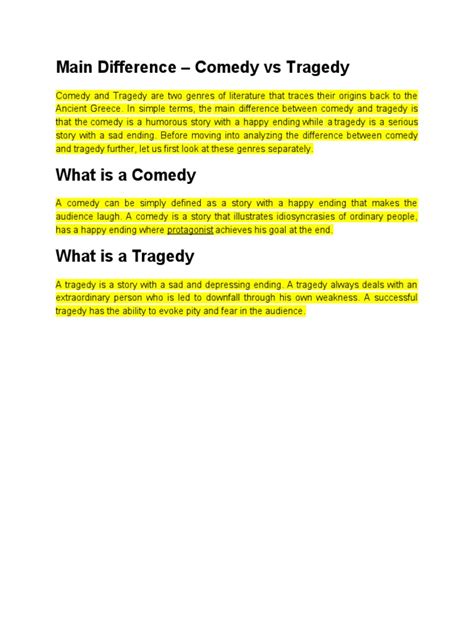 tragedy vs comedy.docx | PDF