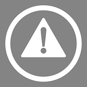 Warning Flat White Color Rounded Vector Icon Danger Notice Problem