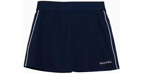 Sporty Rich Sporty And Rich New Serif Court Skirt In Blue Lyst