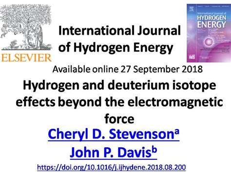 (PDF) Hydrogen and deuterium isotope effects beyond the electromagnetic ...